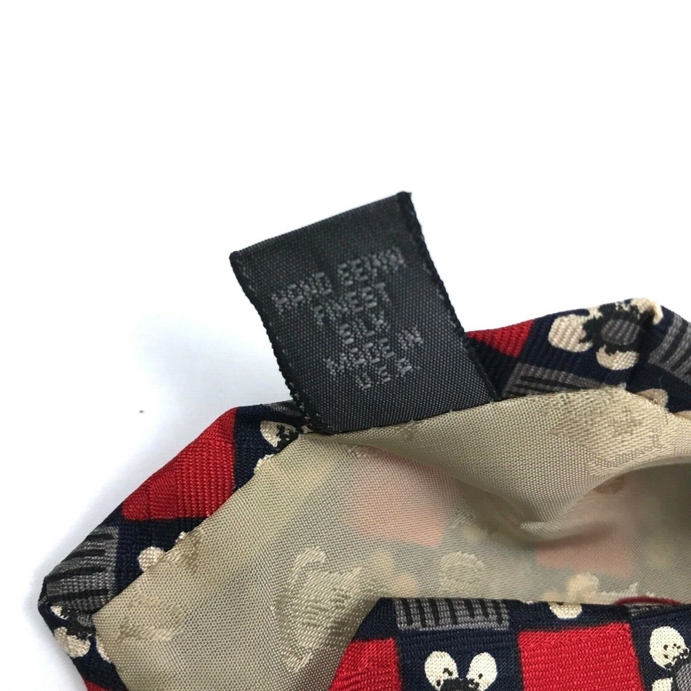 Robert Talbott Studio Nordstrom Silk Hand-sewn Red Navy Beige Floral Necktie 57" - Picture 8 of 10
